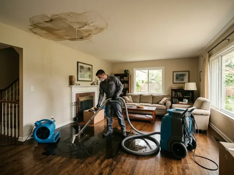 attic-pipe-burst-ceiling-drip-008 — frequently asked questions, Water Damage Restoration & Carpet Care in Floyds Knobs, IN